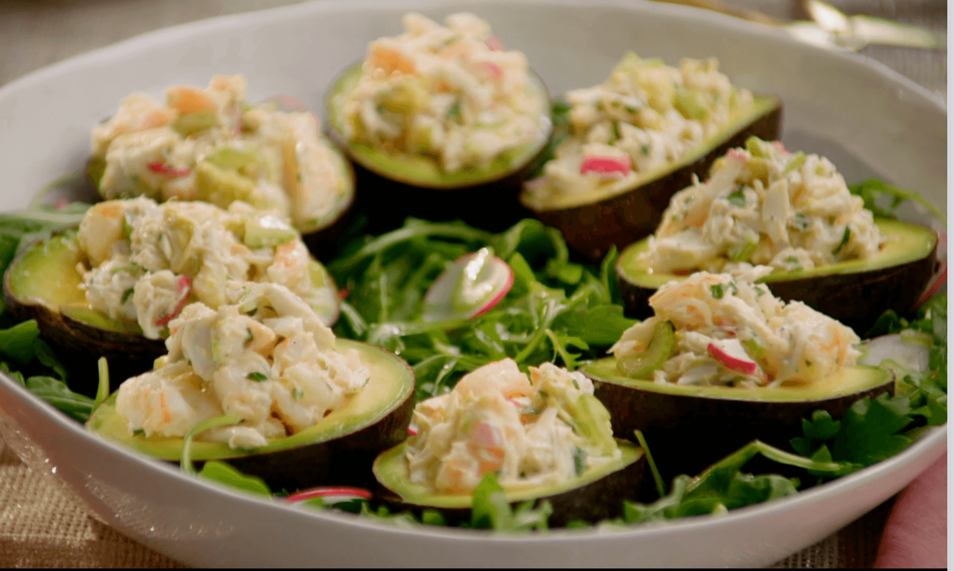 Avocados Stuffed with Shrimp and Crab Salad