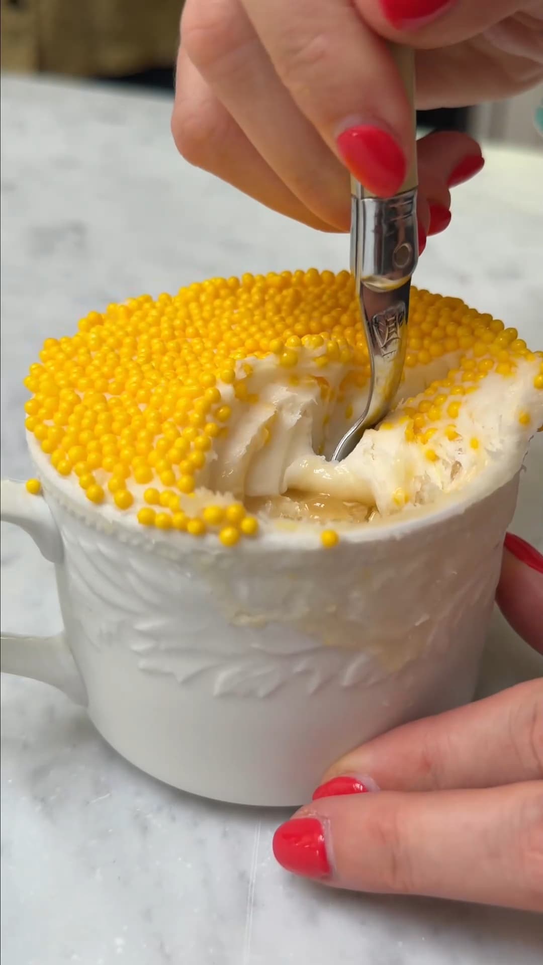 Quick and Easy Single Serve Lemon Dot Cake