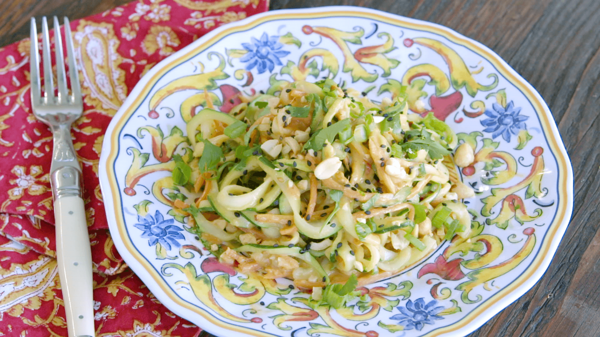 Cold Miso Peanut Zoodles