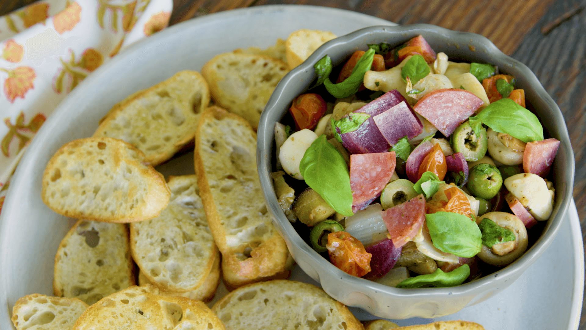 Roasted Antipasto with Crostini