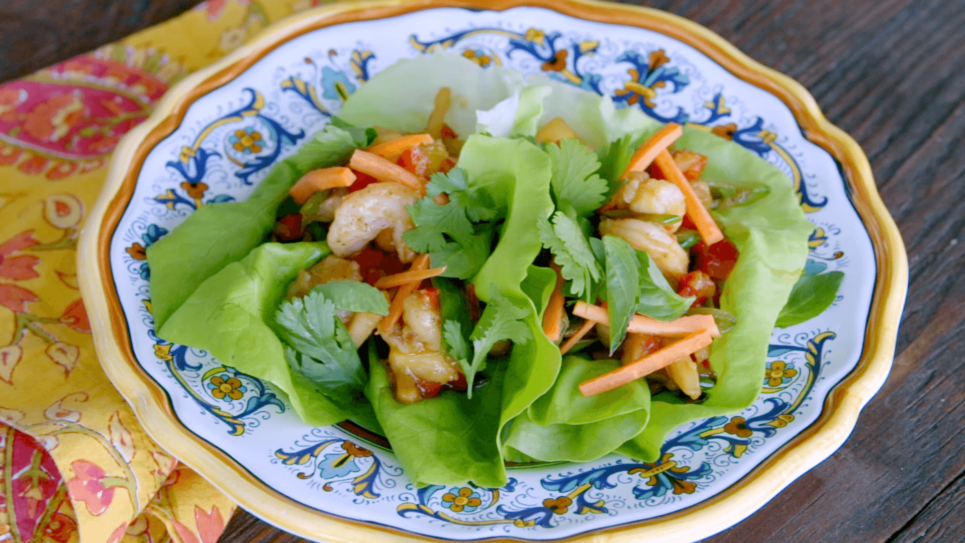 Shrimp and Veggie Lettuce Cups