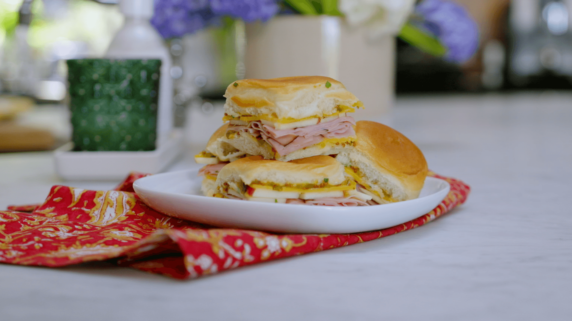 Ham, Apple and Cheddar Slider