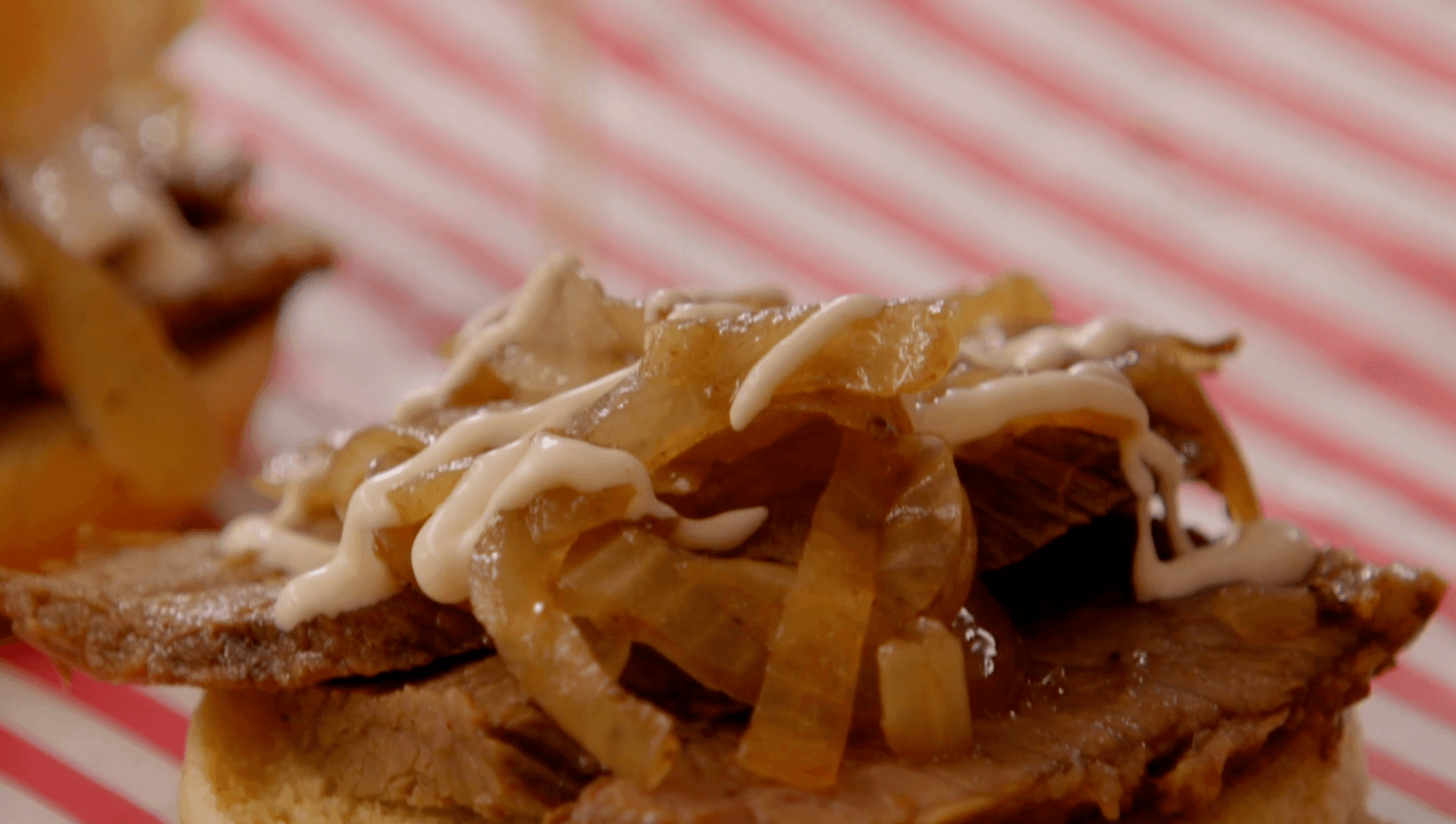 Brisket Sliders with White Barbecue Sauce